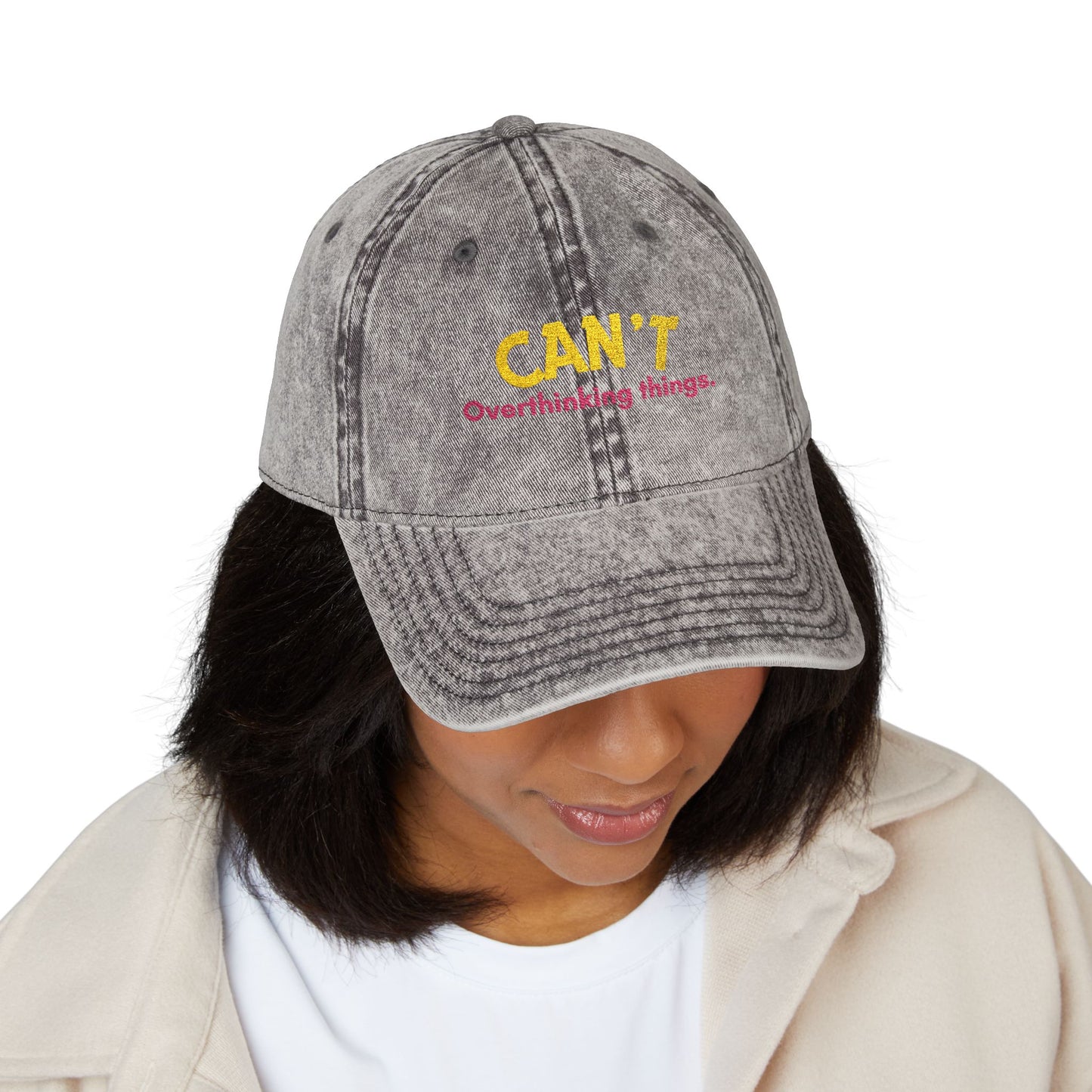 Can't. Overthinking things. - Vintage Cap (Embroidery)