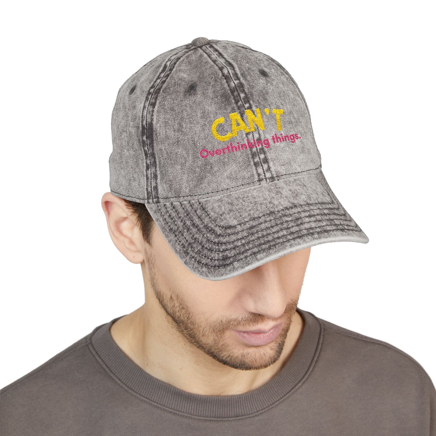 Can't. Overthinking things. - Vintage Cap (Embroidery)