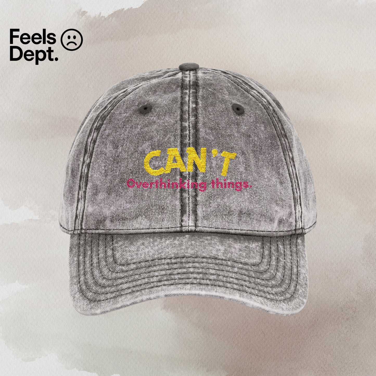 Can't. Overthinking things. - Vintage Cap (Embroidery)
